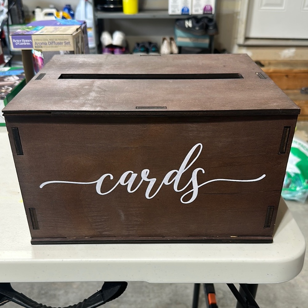 Brown Wooden Card Box